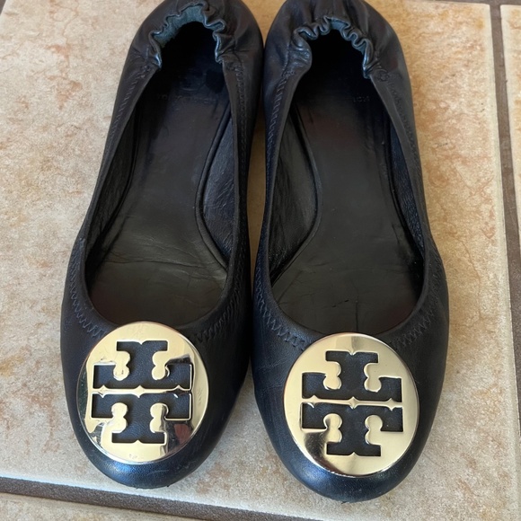 Tory Burch Reva Ballet Flats Leather Black Size 8.5 - Picture 13 of 13